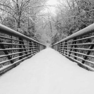 Newfound River Pedestrian Footbridge in the Winter photo