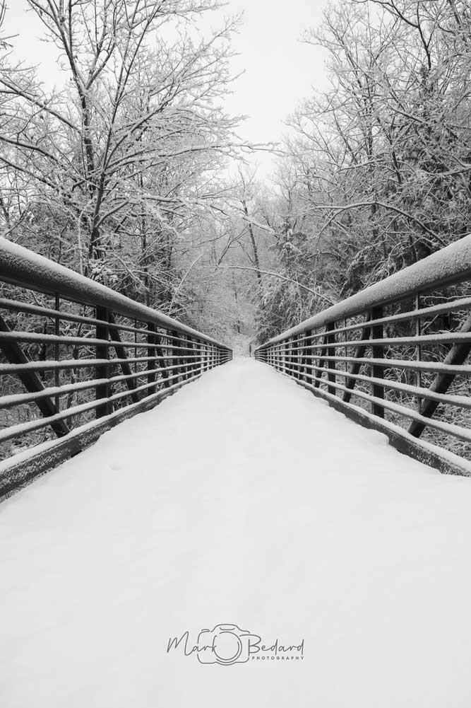 newfound_river_foot_bridge_snow_alt Newfound River Pedestrian Footbridge in the Winter photo